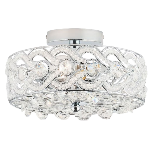 11.5"W Dahlia Nickel 2-Light Semi-Flush Mount Ceiling Light