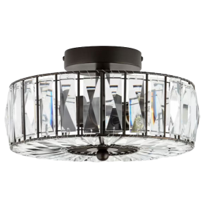 11.5"W Oil Rubbed Bronze Semi-Flush Mount Ceiling Light