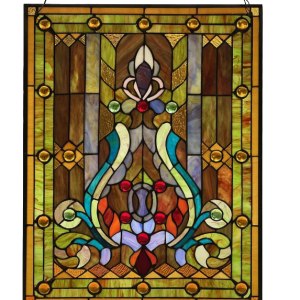 24.75"H Zhuri Red Fleur De Lis Window Panel