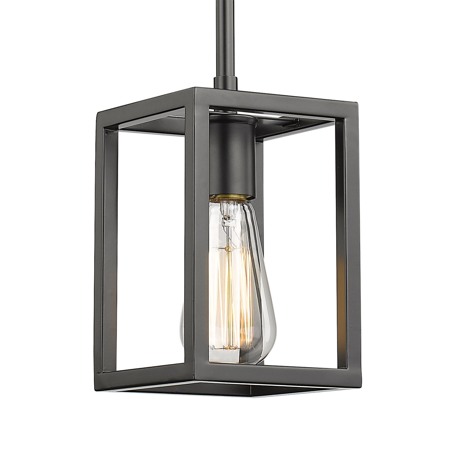 Golden - 2072-M1L BLK - One Light Mini Pendant - Wesson - Matte Black