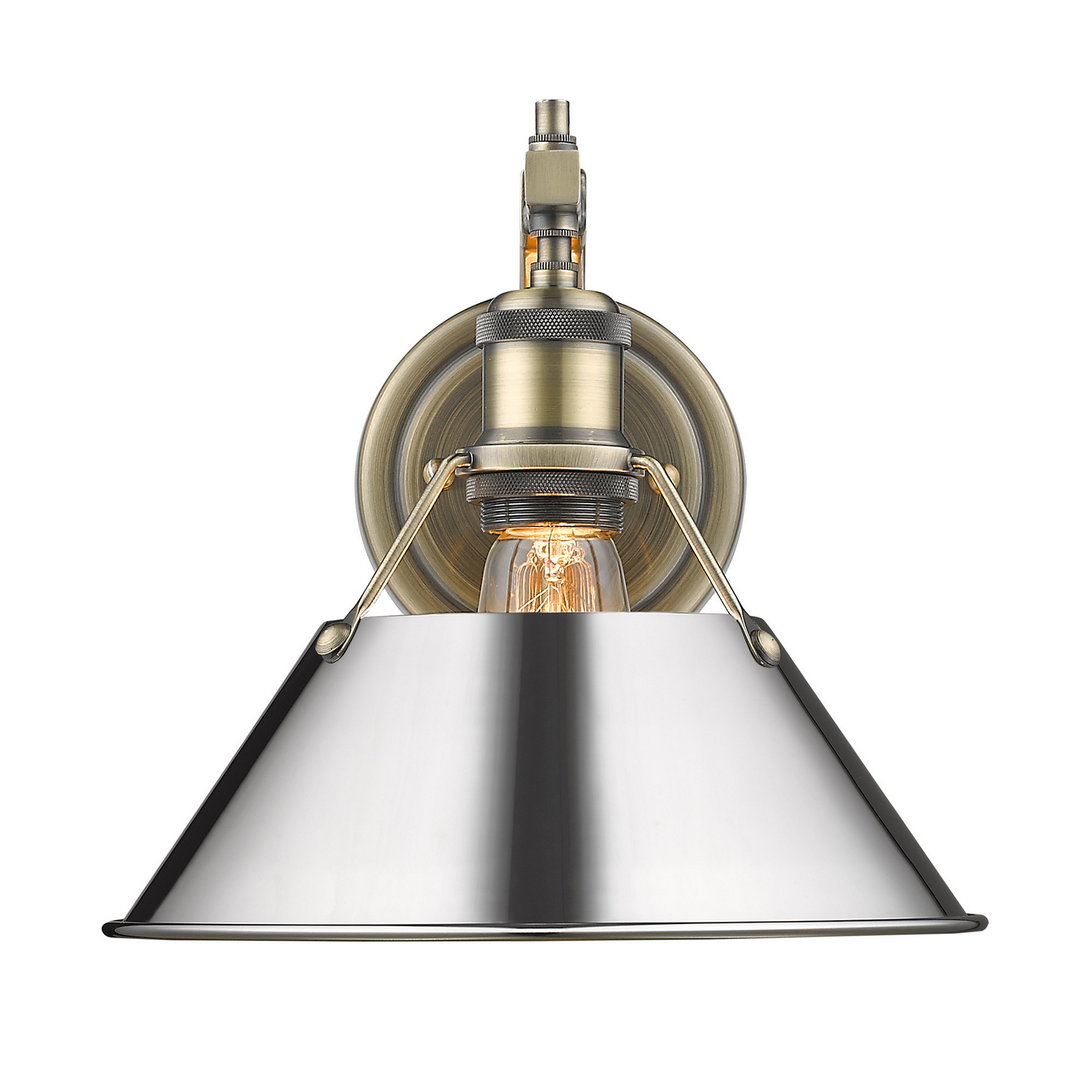 Golden - 3306-1W AB-CH - One Light Wall Sconce - Orwell - Aged Brass