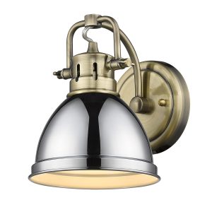 Golden - 3602-BA1 AB-CH - One Light Vanity - Duncan - Aged Brass