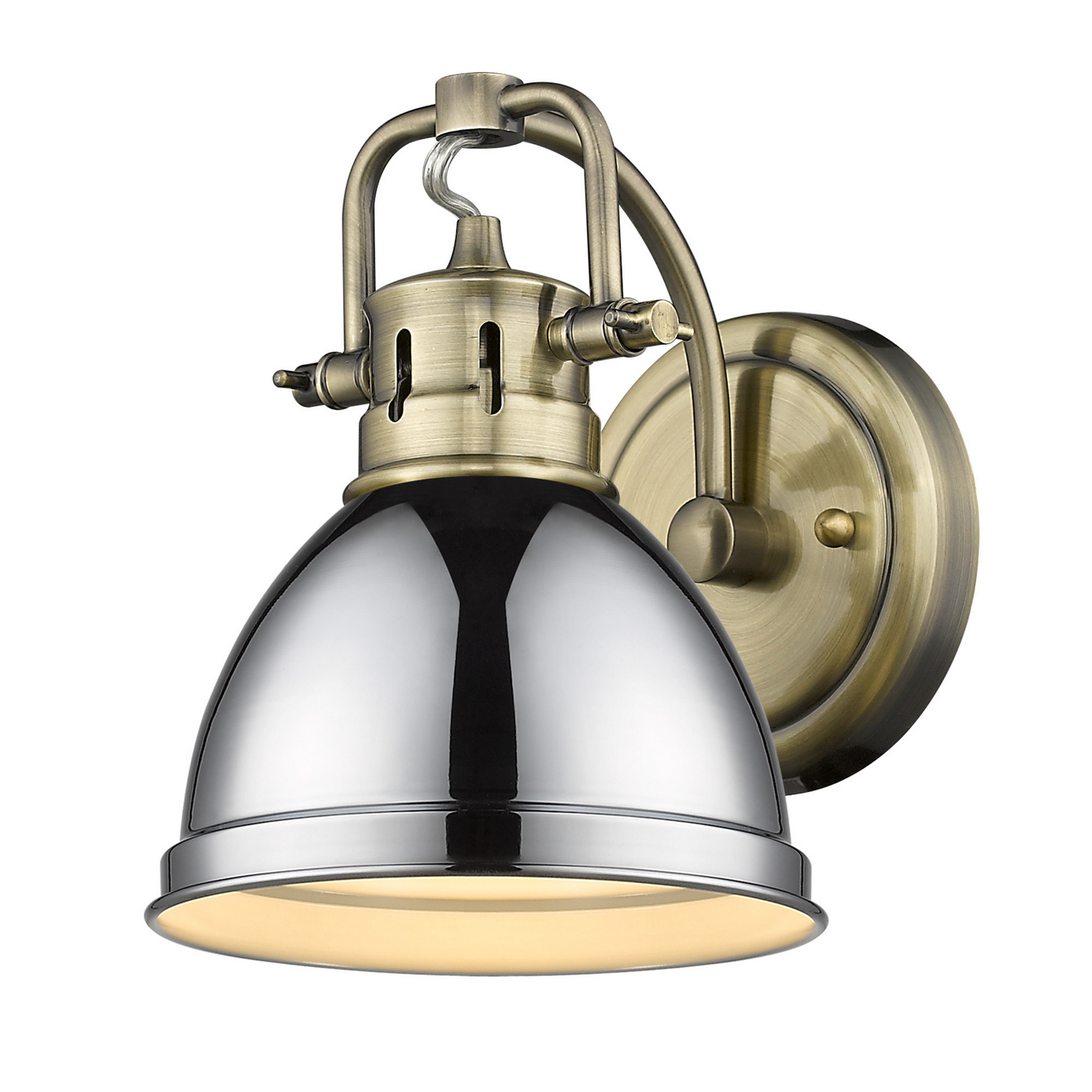 Golden - 3602-BA1 AB-CH - One Light Vanity - Duncan - Aged Brass