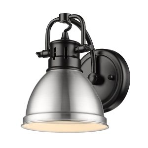 Golden - 3602-BA1 BLK-PW - One Light Bath Vanity - Duncan - Matte Black