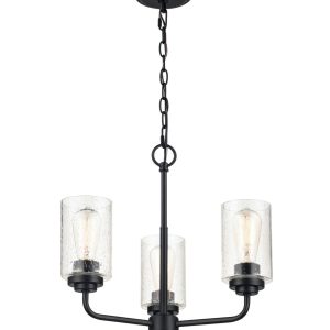 Millennium - 9603-MB - Three Light Chandelier - Moven - Matte Black