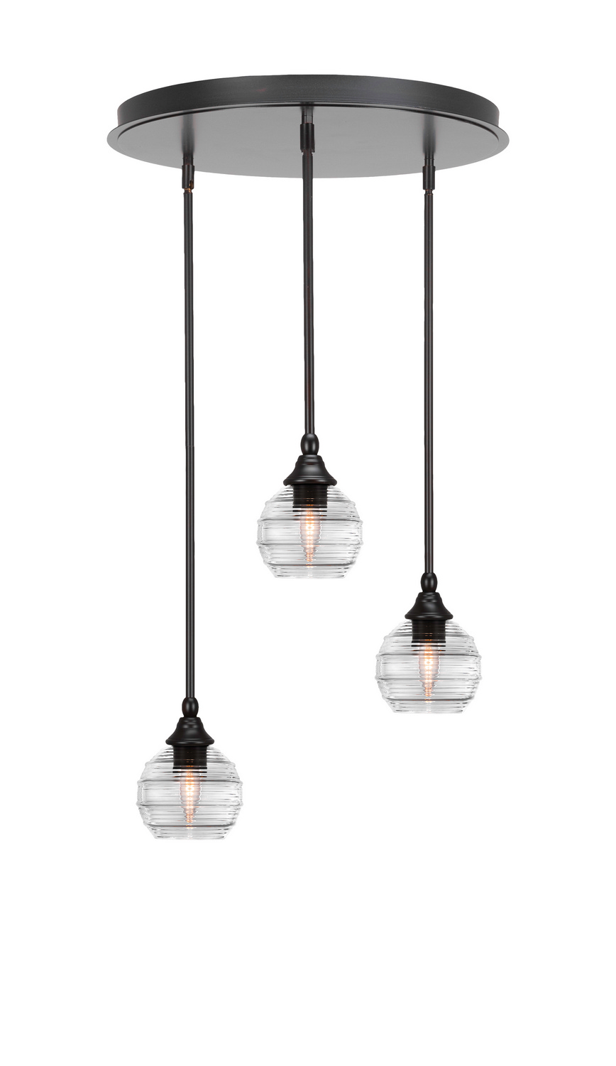 Toltec Lighting - 2183-ES-5110 - Three Light Pendalier - Empire - Espresso
