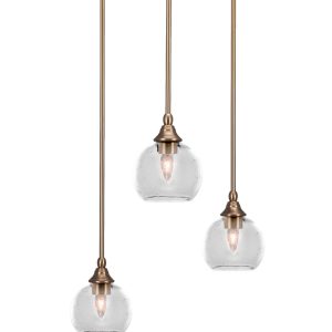 Toltec Lighting - 2183-NAB-4100 - Three Light Pendalier - Empire - New Age Brass