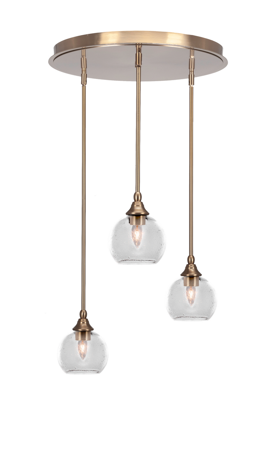 Toltec Lighting - 2183-NAB-4100 - Three Light Pendalier - Empire - New Age Brass