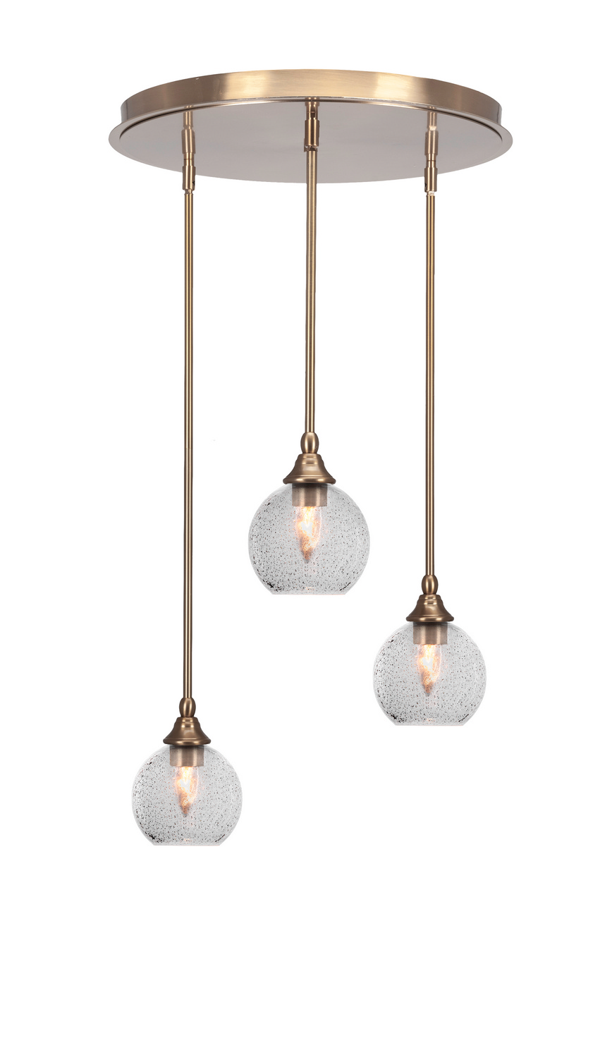 Toltec Lighting - 2183-NAB-4102 - Three Light Pendalier - Empire - New Age Brass