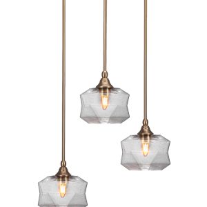 Toltec Lighting - 2183-NAB-4490 - Three Light Pendalier - Empire - New Age Brass