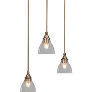 Toltec Lighting - 2183-NAB-4760 - Three Light Pendalier - Empire - New Age Brass