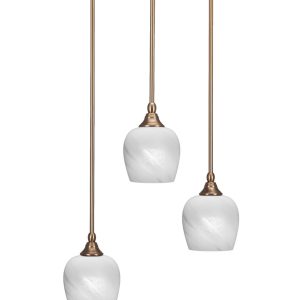 Toltec Lighting - 2183-NAB-4811 - Three Light Pendalier - Empire - New Age Brass