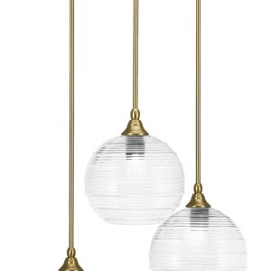 Toltec Lighting - 2183-NAB-4912 - Three Light Pendalier - Empire - New Age Brass