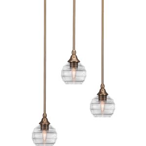 Toltec Lighting - 2183-NAB-5110 - Three Light Pendalier - Empire - New Age Brass
