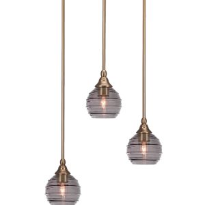Toltec Lighting - 2183-NAB-5112 - Three Light Pendalier - Empire - New Age Brass