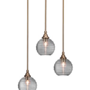 Toltec Lighting - 2183-NAB-5122 - Three Light Pendalier - Empire - New Age Brass