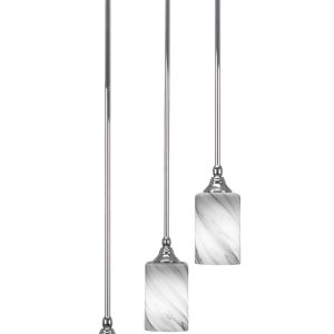 Toltec Lighting - 2143-CH-3009 - Three Light Cluster Pendalier - Empire - Chrome