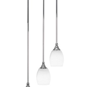 Toltec Lighting - 2143-CH-4021 - Three Light Cluster Pendalier - Empire - Chrome