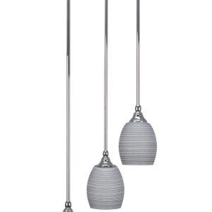 Toltec Lighting - 2143-CH-4022 - Three Light Cluster Pendalier - Empire - Chrome
