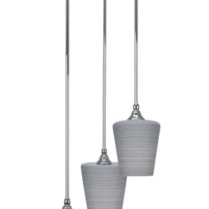 Toltec Lighting - 2143-CH-4032 - Three Light Cluster Pendalier - Empire - Chrome