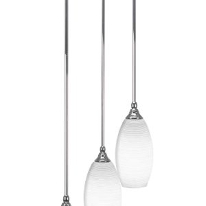 Toltec Lighting - 2143-CH-4041 - Three Light Cluster Pendalier - Empire - Chrome