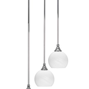 Toltec Lighting - 2143-CH-4101 - Three Light Cluster Pendalier - Empire - Chrome