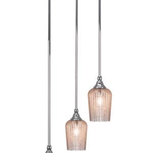 Toltec Lighting - 2143-CH-4253 - Three Light Cluster Pendalier - Empire - Chrome