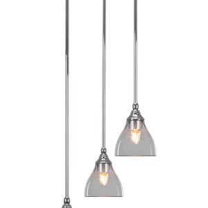 Toltec Lighting - 2143-CH-4760 - Three Light Cluster Pendalier - Empire - Chrome