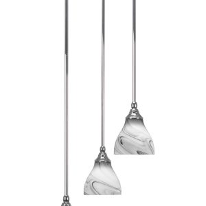 Toltec Lighting - 2143-CH-4769 - Three Light Cluster Pendalier - Empire - Chrome