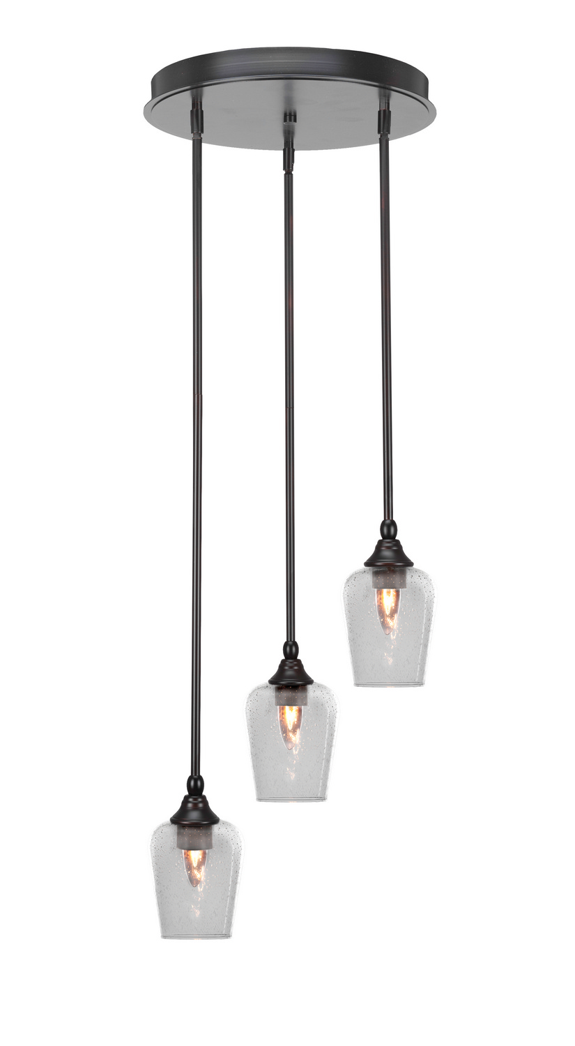 Toltec Lighting - 2143-ES-210 - Three Light Cluster Pendalier - Empire - Espresso