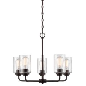 Millennium - 9605-RBZ - Five Light Chandelier - Moven - Rubbed Bronze
