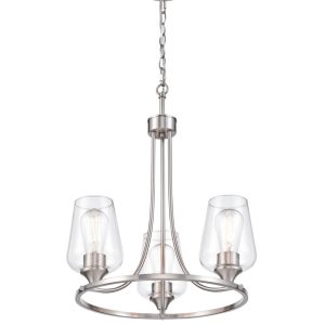 Millennium - 9723-BN - Three Light Chandelier - Ashford - Brushed Nickel