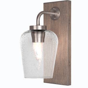 Toltec Lighting - 1771-GPDW-210 - One Light Wall Sconce - Oxbridge - Graphite & Painted Distressed Wood-look Metal