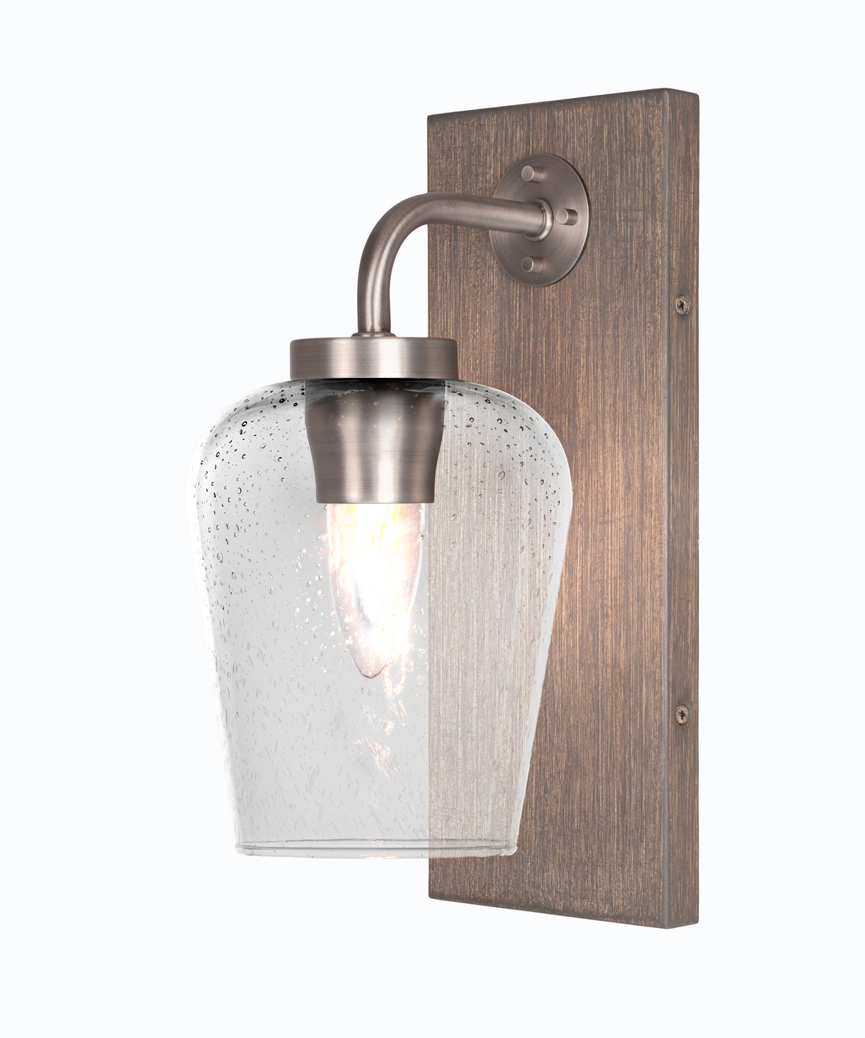 Toltec Lighting - 1771-GPDW-210 - One Light Wall Sconce - Oxbridge - Graphite & Painted Distressed Wood-look Metal