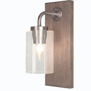 Toltec Lighting - 1771-GPDW-300 - One Light Wall Sconce - Oxbridge - Graphite & Painted Distressed Wood-look Metal