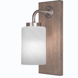 Toltec Lighting - 1771-GPDW-3001 - One Light Wall Sconce - Oxbridge - Graphite & Painted Distressed Wood-look Metal