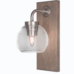 Toltec Lighting - 1771-GPDW-4100 - One Light Wall Sconce - Oxbridge - Graphite & Painted Distressed Wood-look Metal
