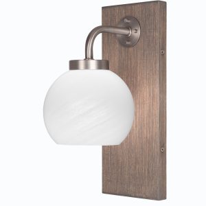 Toltec Lighting - 1771-GPDW-4101 - One Light Wall Sconce - Oxbridge - Graphite & Painted Distressed Wood-look Metal