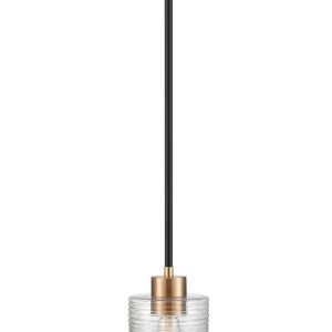 Millennium - 9421-MB/MG - One Light Mini Pendant - Renitta - Matte Black/Modern Gold