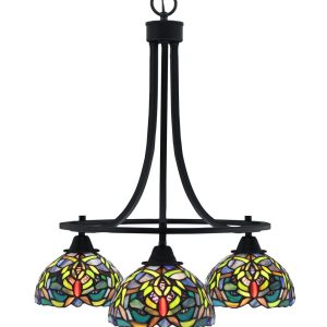 Toltec Lighting - 3413-MB-9905 - Three Light Chandelier - Paramount - Matte Black