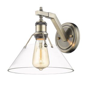 Golden - 3306-1W AB-CLR - One Light Wall Sconce - Orwell - Aged Brass