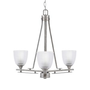 Toltec Lighting - 323-AS-500 - Three Light Chandelier - Uptowne - Aged Silver