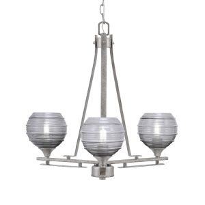 Toltec Lighting - 323-AS-5112 - Three Light Chandelier - Uptowne - Aged Silver