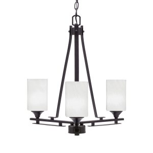 Toltec Lighting - 323-DG-3001 - Three Light Chandelier - Uptowne - Dark Granite