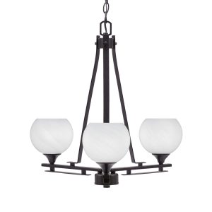 Toltec Lighting - 323-DG-4101 - Three Light Chandelier - Uptowne - Dark Granite