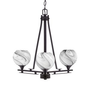 Toltec Lighting - 323-DG-4109 - Three Light Chandelier - Uptowne - Dark Granite