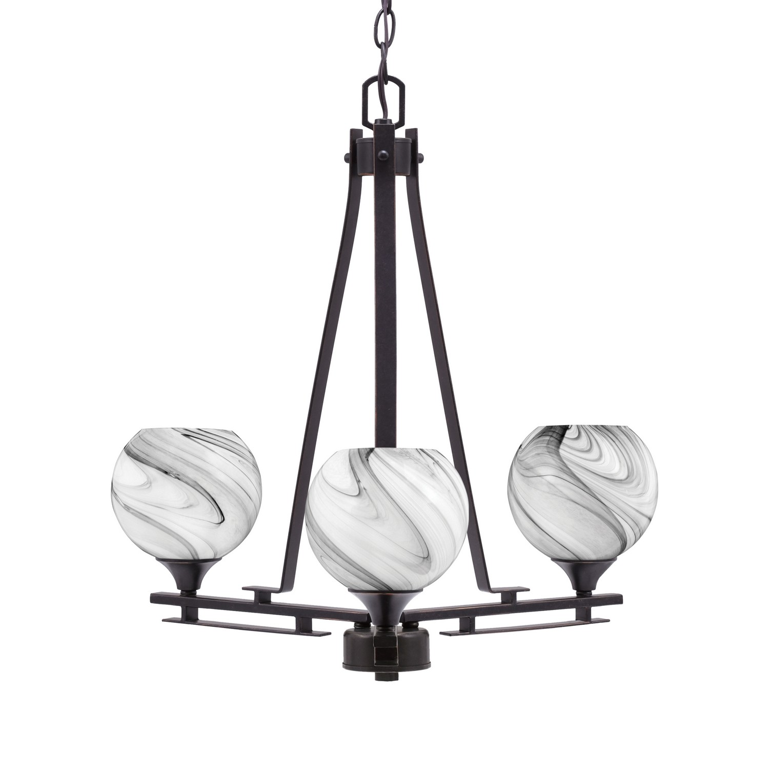 Toltec Lighting - 323-DG-4109 - Three Light Chandelier - Uptowne - Dark Granite