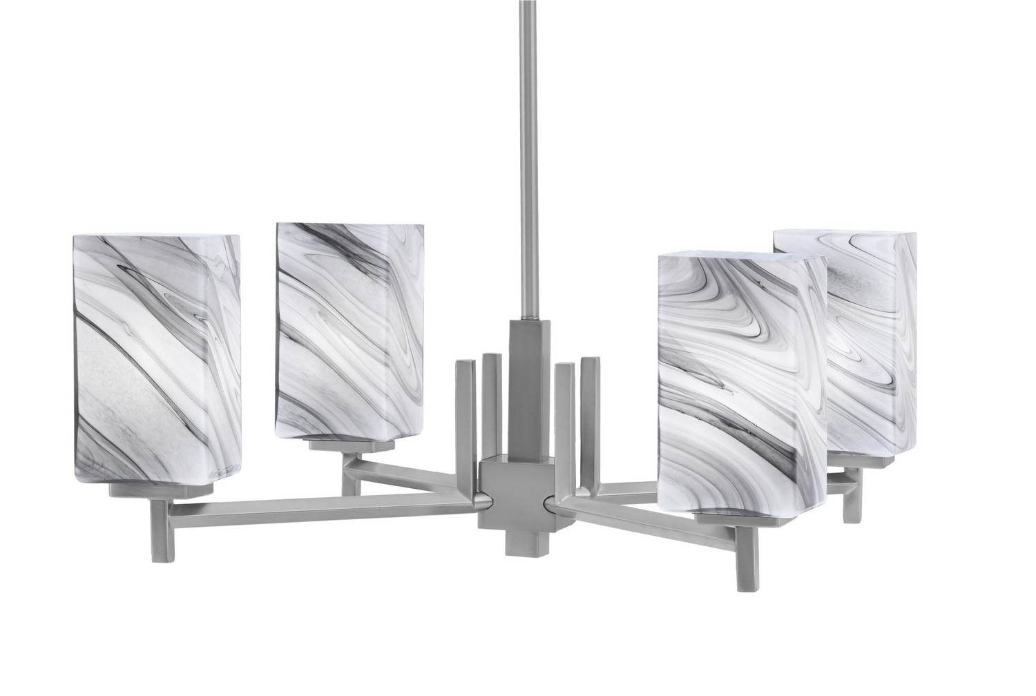 Toltec Lighting - 1204-GP-549 - Four Light Chandelier - Franklin - Matte Black