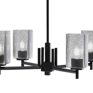 Toltec Lighting - 1204-MB-542 - Four Light Chandelier - Franklin - Graphite