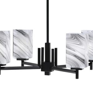 Toltec Lighting - 1204-MB-549 - Four Light Chandelier - Franklin - Graphite